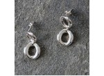 A pair of Studded Double Sterling Silver Hoops